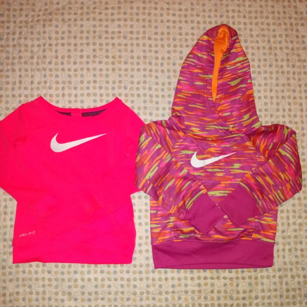Two toddler Nike sweatshirt/hoodie